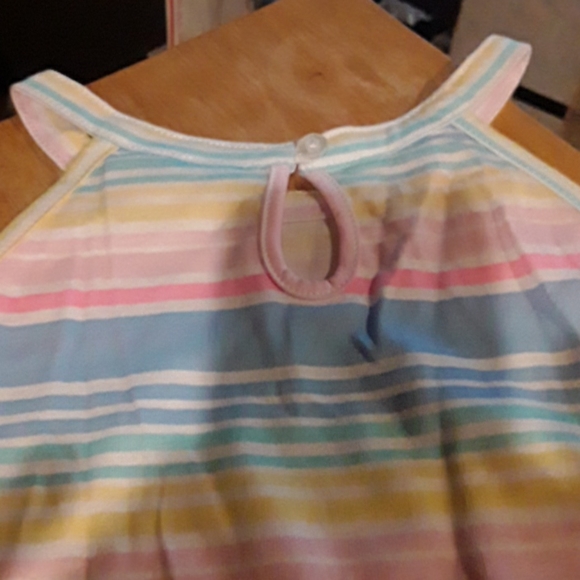 GIRLS  SWING HALTER  TOP W STRIPES PNK MLT - Picture 3 of 4